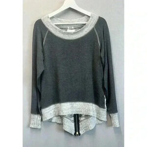 Jude Women's Size‎ Large Boat Neckline Pullover Zipper Back Long Sleeve Sweater